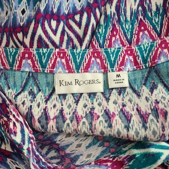 (410) Kim Roger's Woman's Long Sleeve Blouse, Size: Medium Color:Multi-colored - Picture 8 of 13